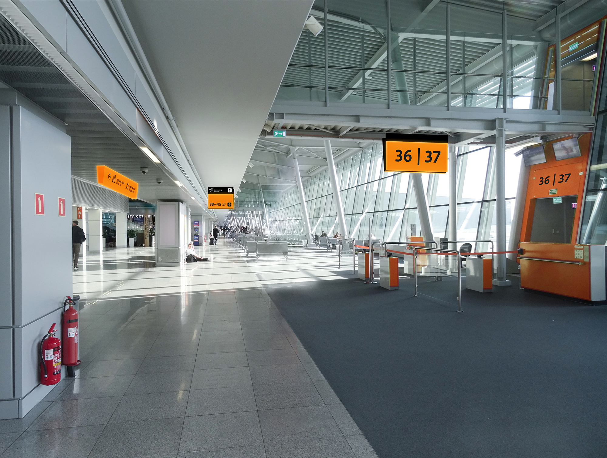 Wayfinding system in Chopin Airport in Warsaw