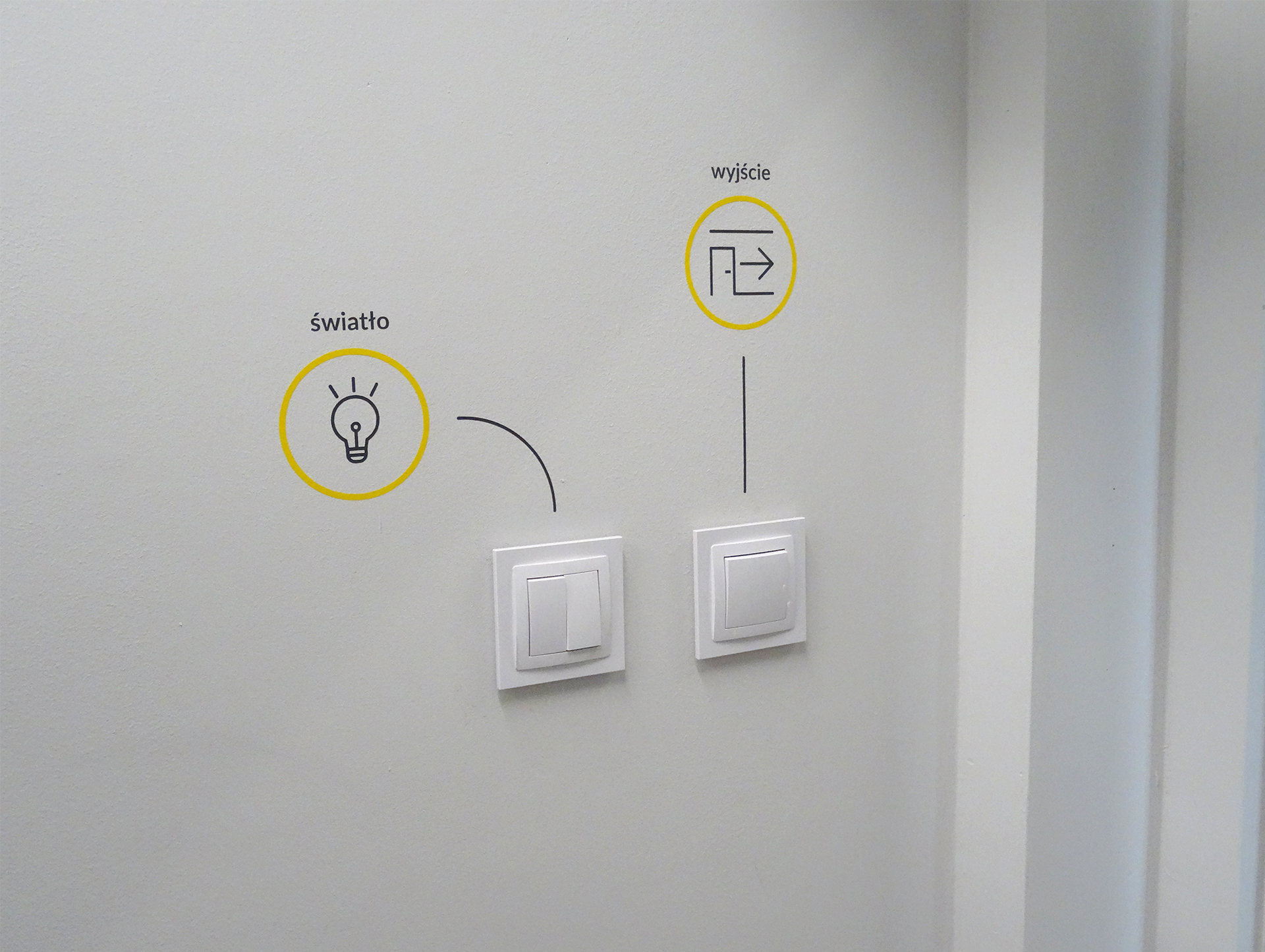 Wayfinding system in Estetyczna office building in Tychy