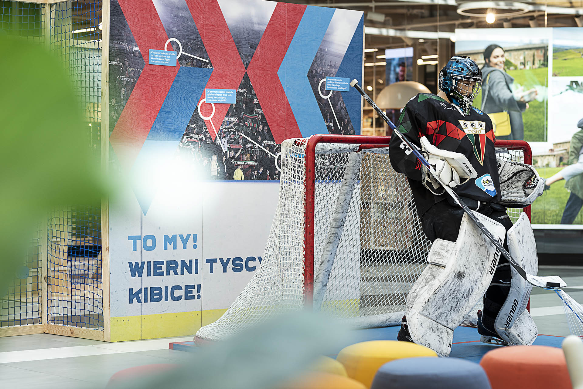 Exhibition design in Gemini Park in Tychy about 50 years of league hockey in Tychy