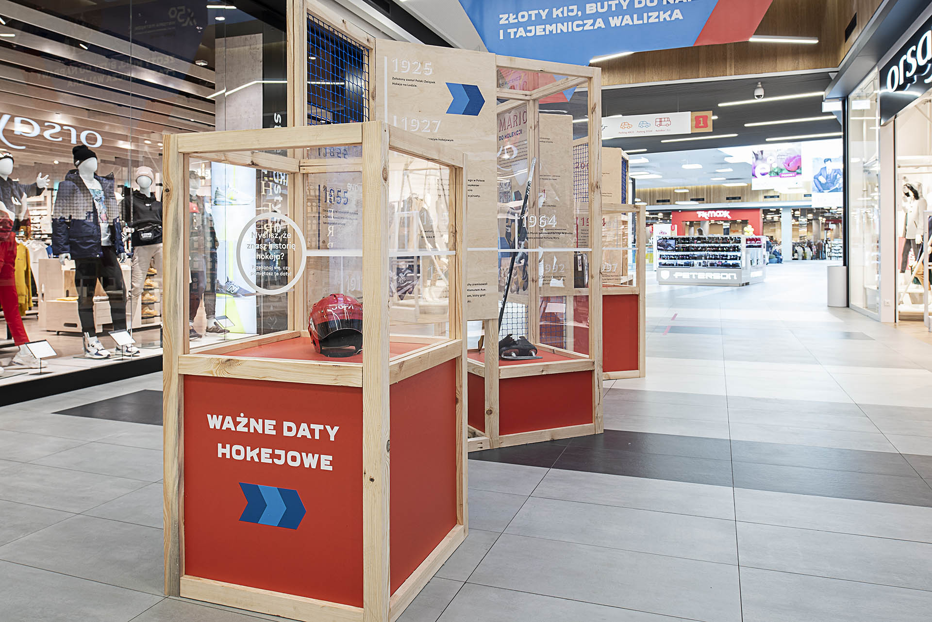 Exhibition design in Gemini Park in Tychy about 50 years of league hockey in Tychy