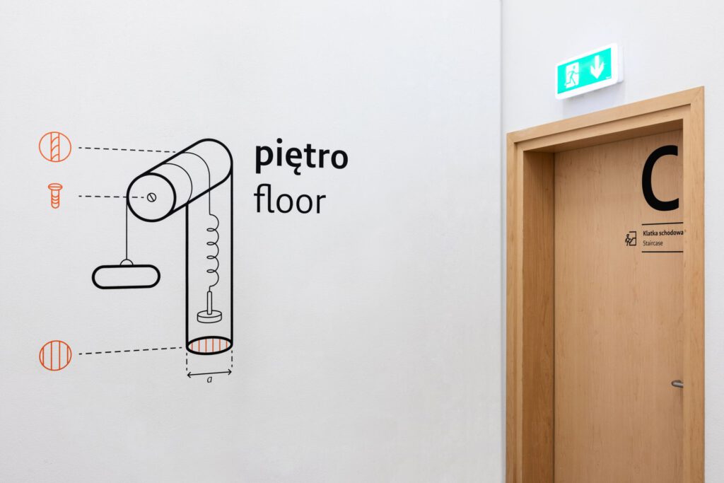 Wayfinding system & environmental graphics in Faculty of Physics of Warsaw University