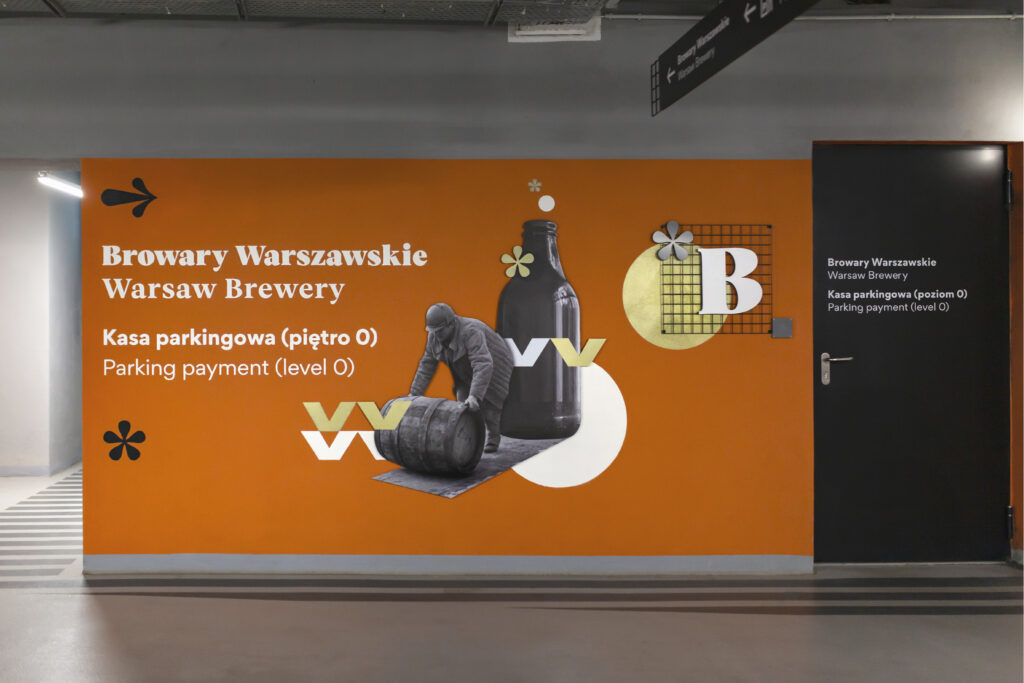 Wayfinding system & environmental graphics in Warsaw Breweries