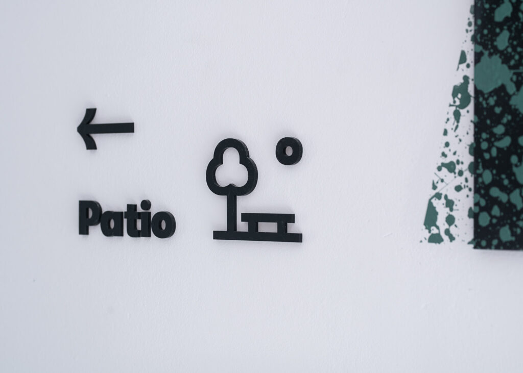 Detail design typography with icon design in wayfinding system