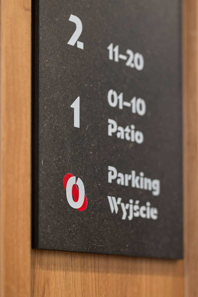 MDF element in wayfinding system