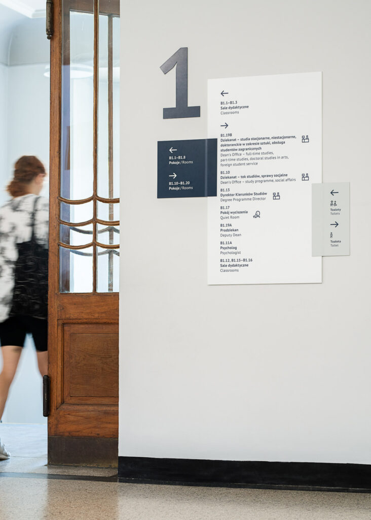 Information design for wayfinding system inside the Silesia University in Cieszyn