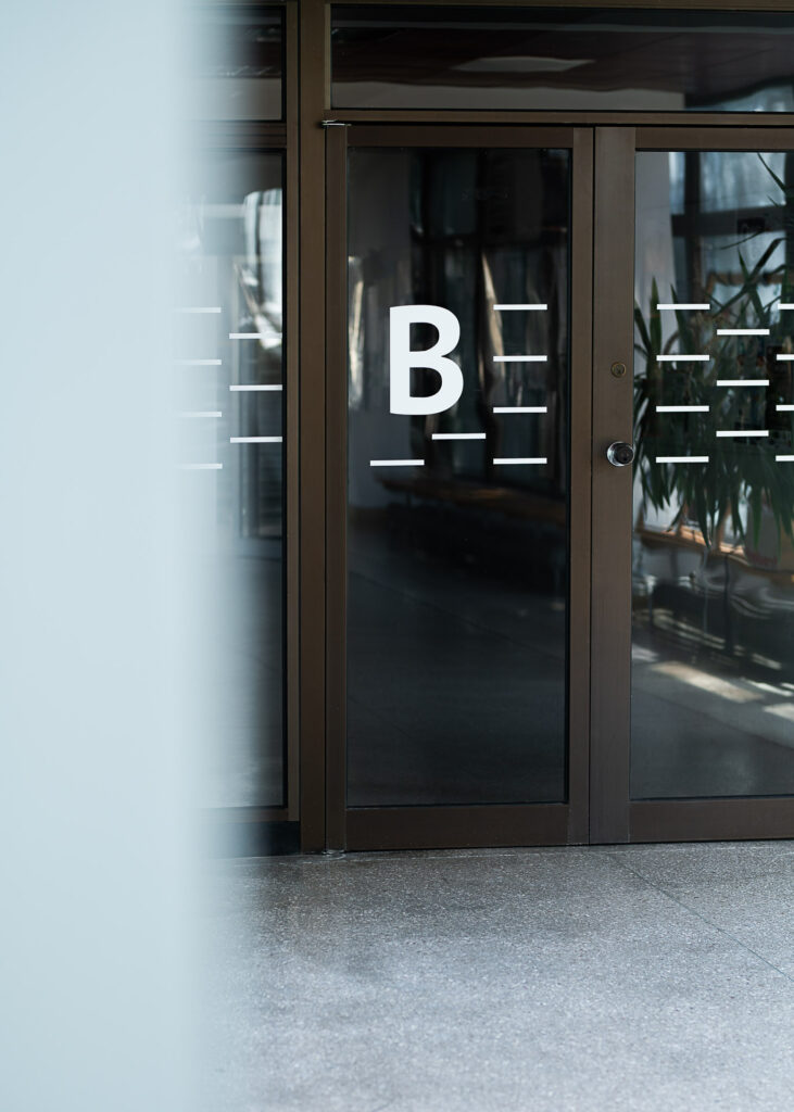 Building signage for the University of Silesia in Cieszyn