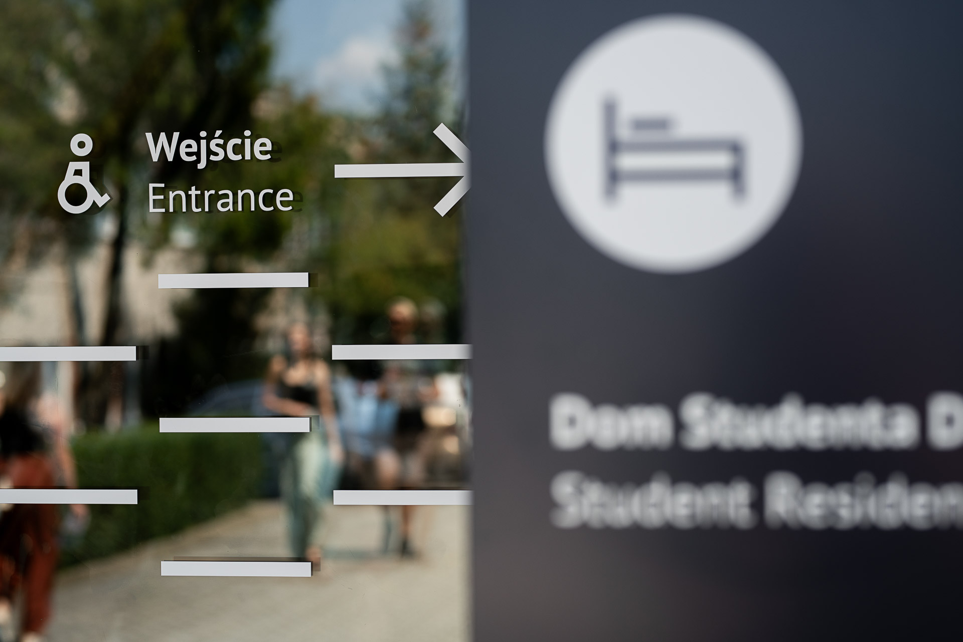 Outside wayfinding system for University of Silesia in Cieszyn