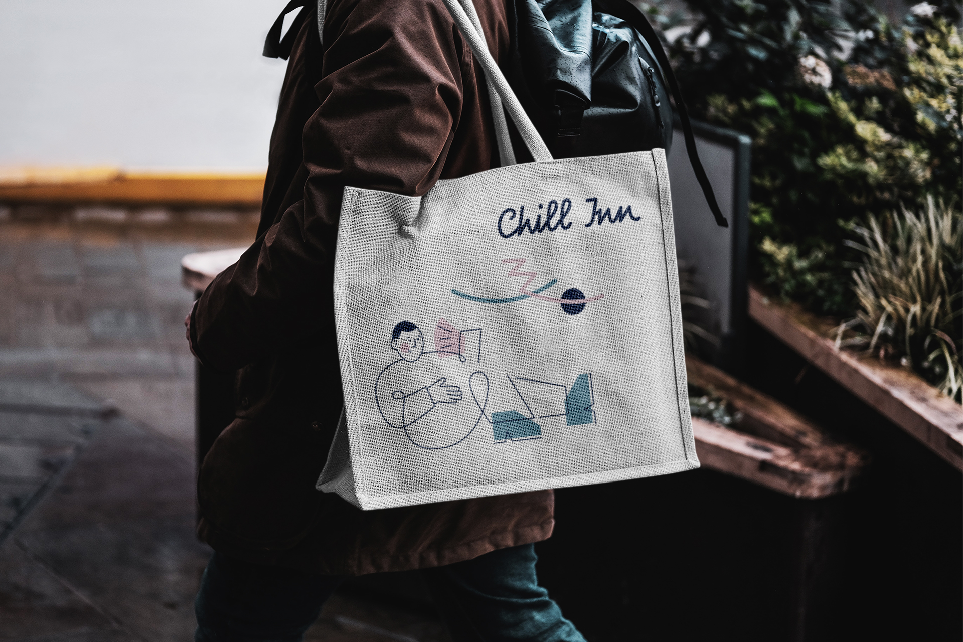 Chill Inn branding graphic on the bag