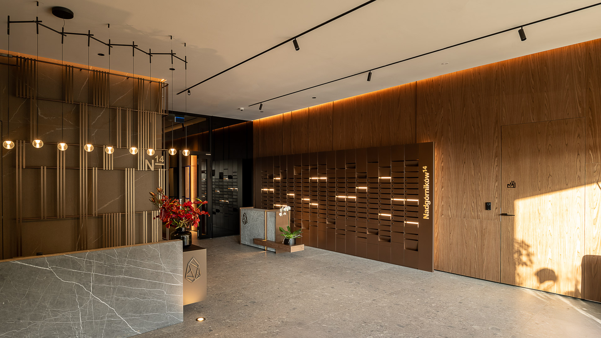 Lobby wayfinding system for residential investment Noho