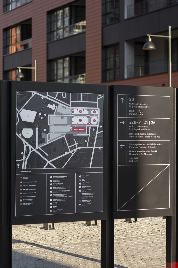 Map design wayfinding system DOKI in Gdansk