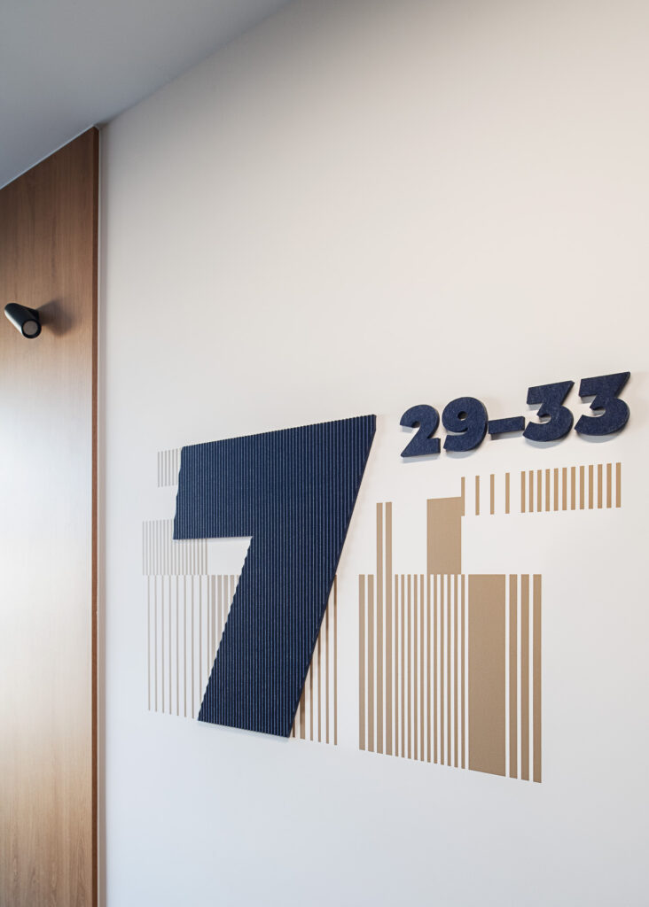 ATAL SKY+ Katowice residential wayfinding information on the corridor
