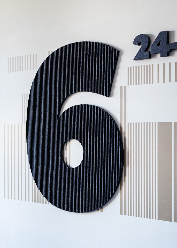 ATAL SKY+ Katowice residential wayfinding felt signage