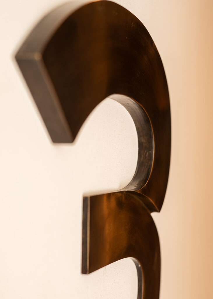 Wayfinding system Młyny Mogilska Noho Investment brass casting