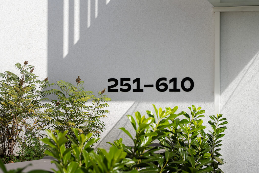 Wayfinding system residential building typography