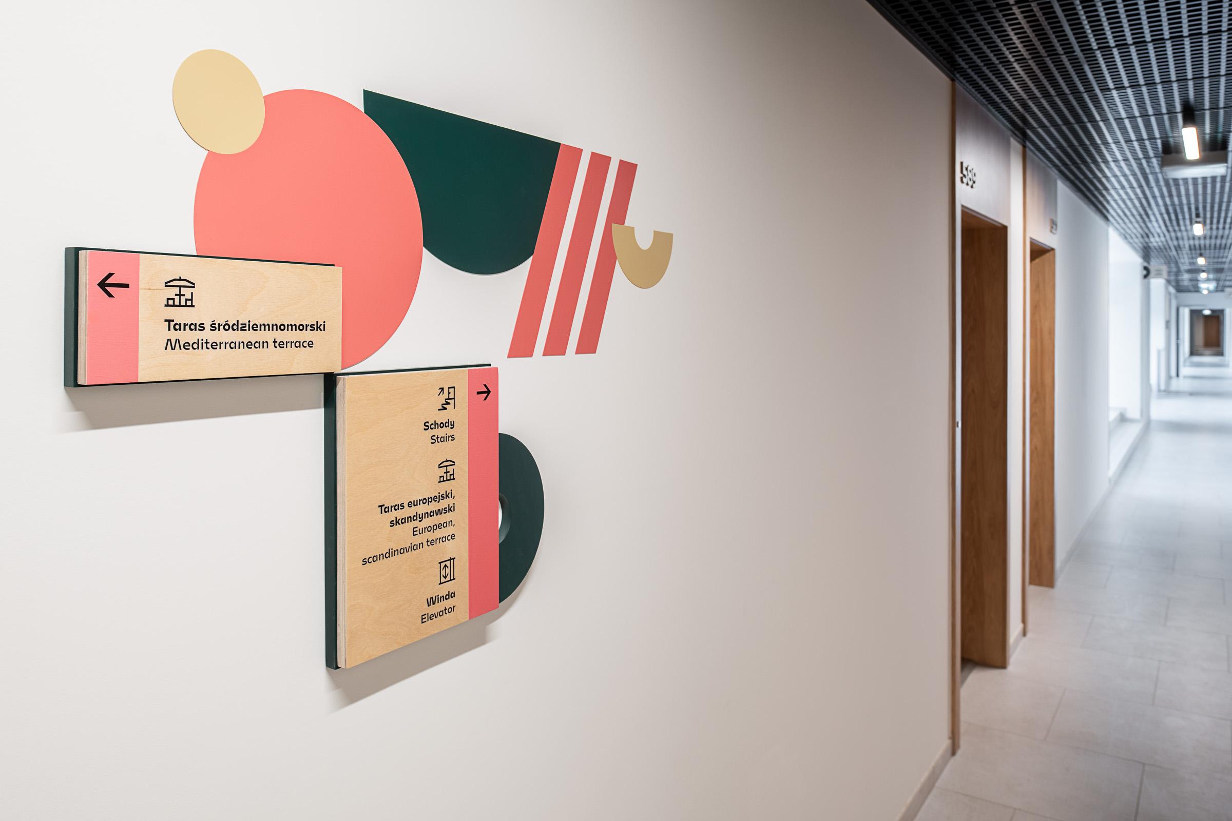 Wayfinding system residential building directional information space branding