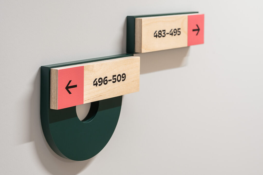 Wayfinding system residential building directional carrier