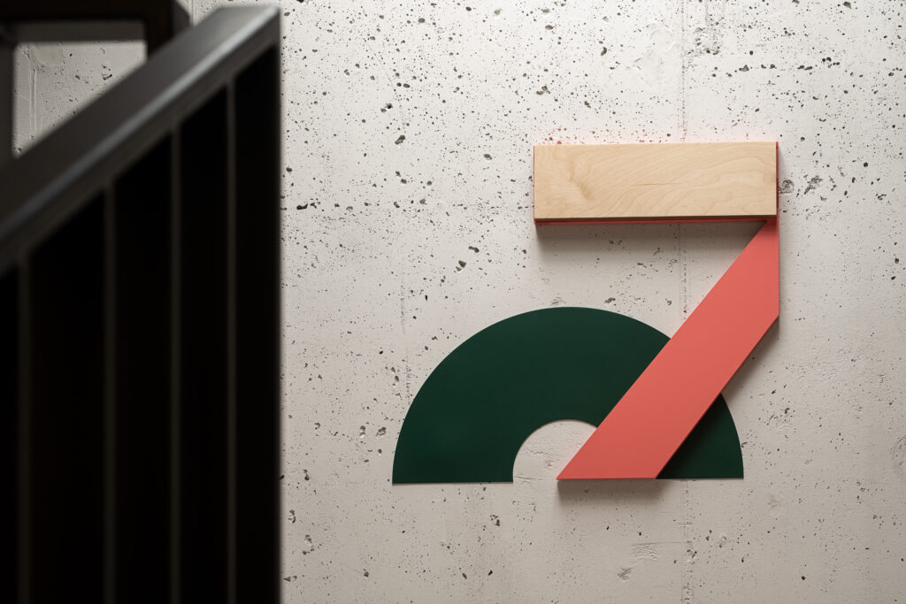 Wayfinding system residential building floor number