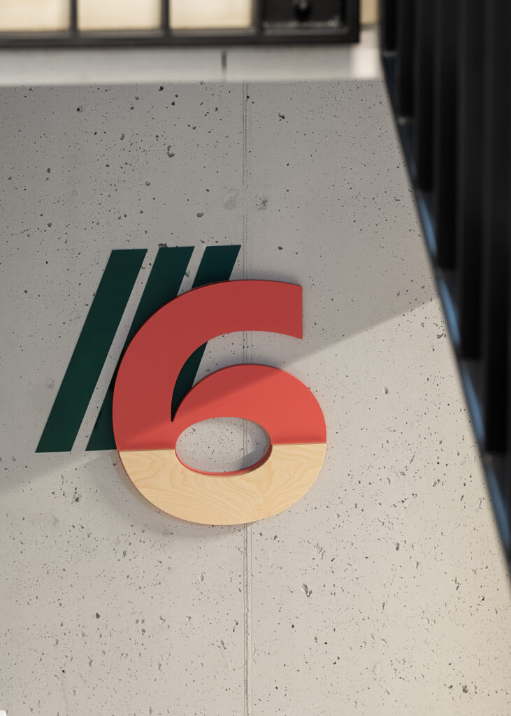 Wayfinding system residential building staircase signage