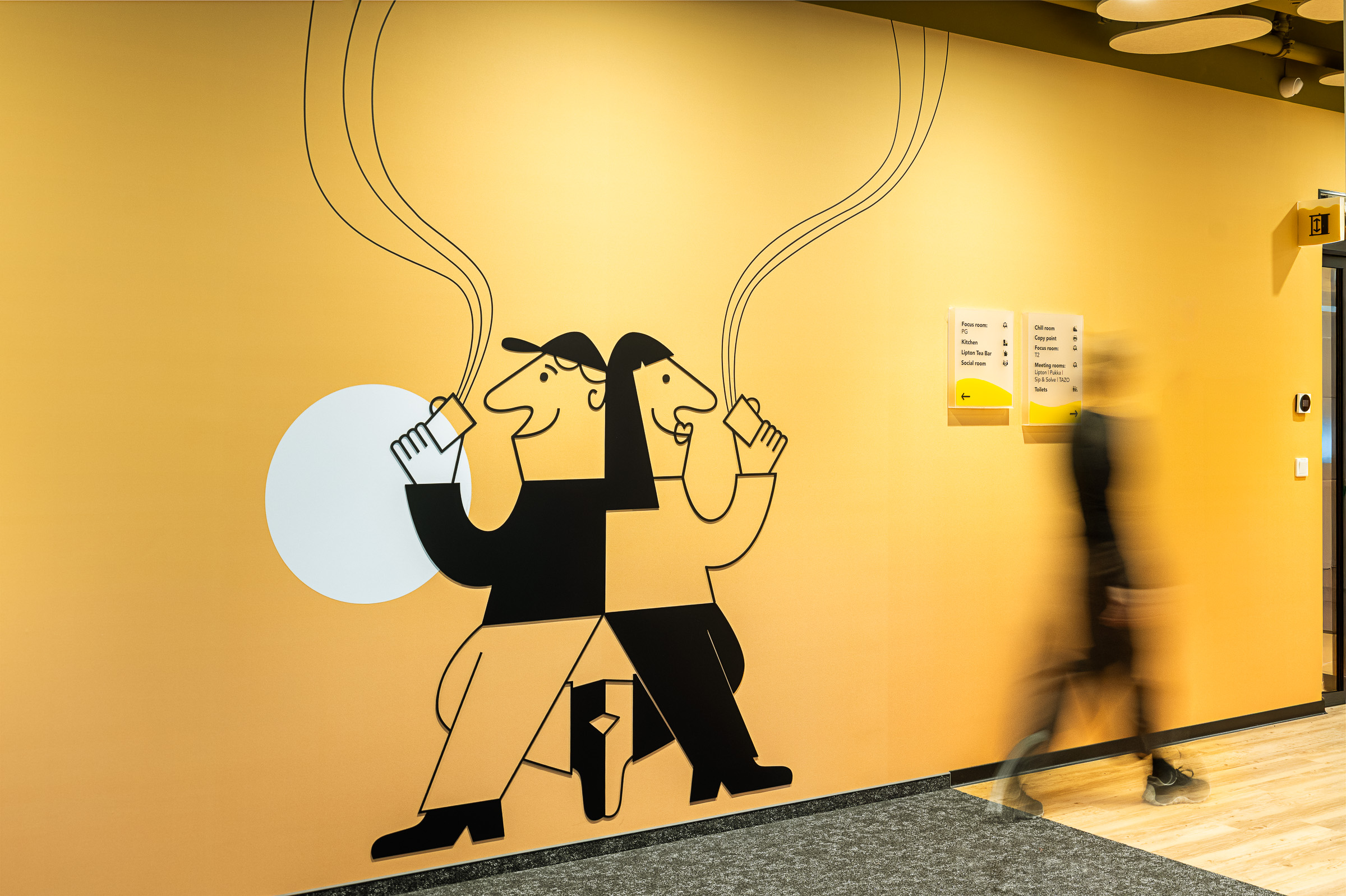 LIPTON Teas and Infusions Global HUB environmental graphic and wayfinding system orienteering system