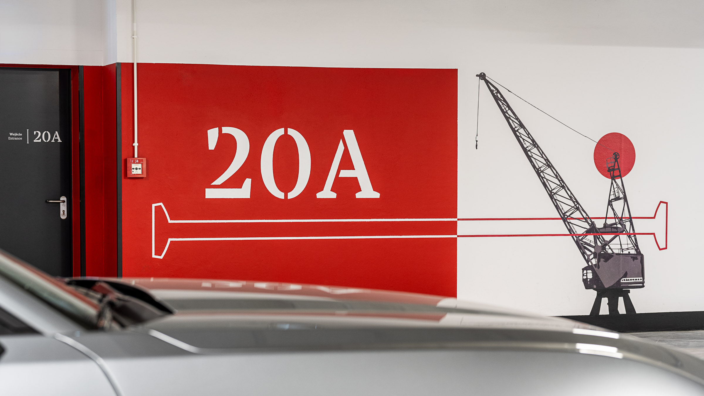 Doki Living Gdansk residential building environmental graphics