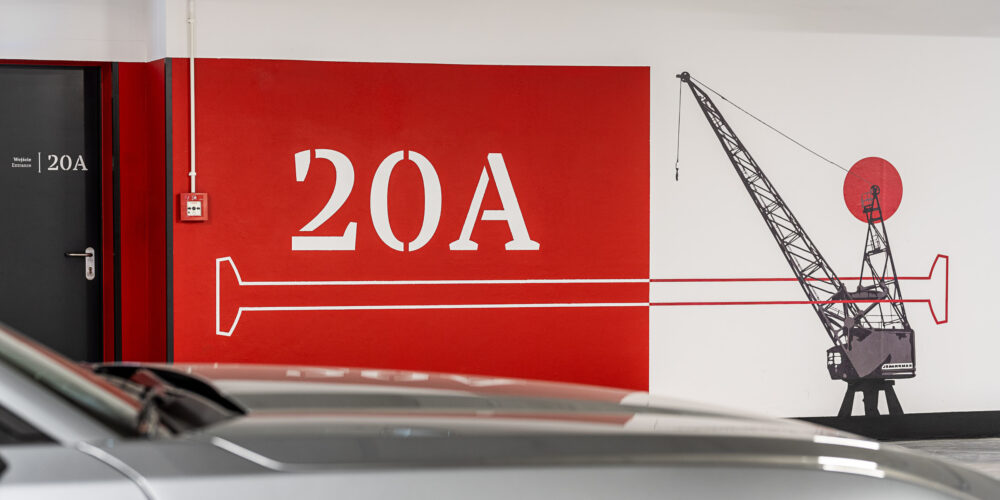 Doki Living II Gdańsk system informacji wizualnej