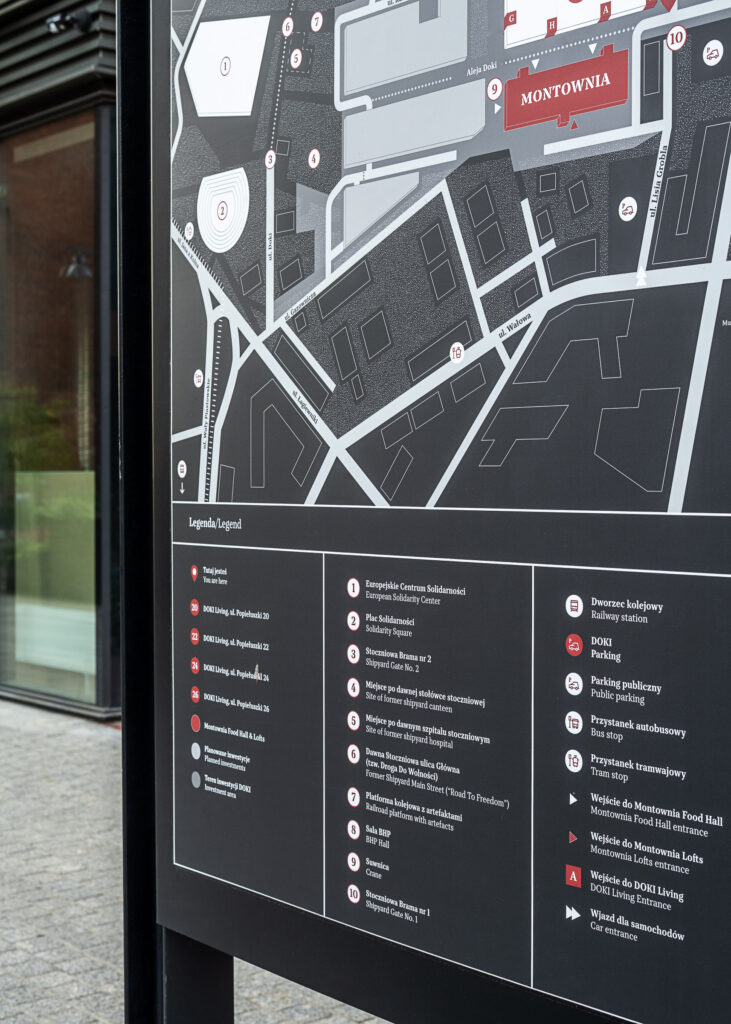 Doki Living Gdansk residential building map detail