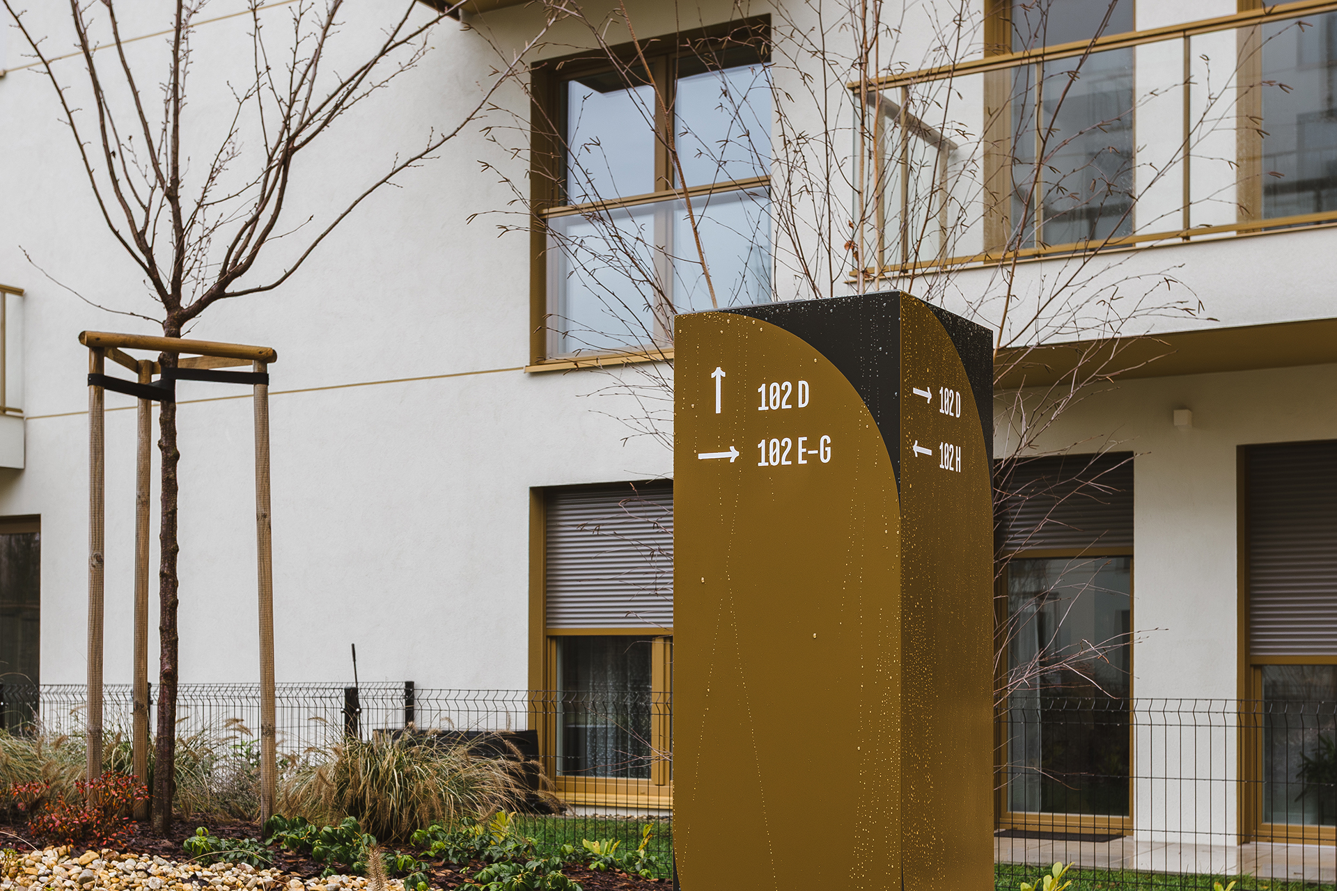Ogrody Andersa Gliwice system informacji wizualnej totem informacyjny