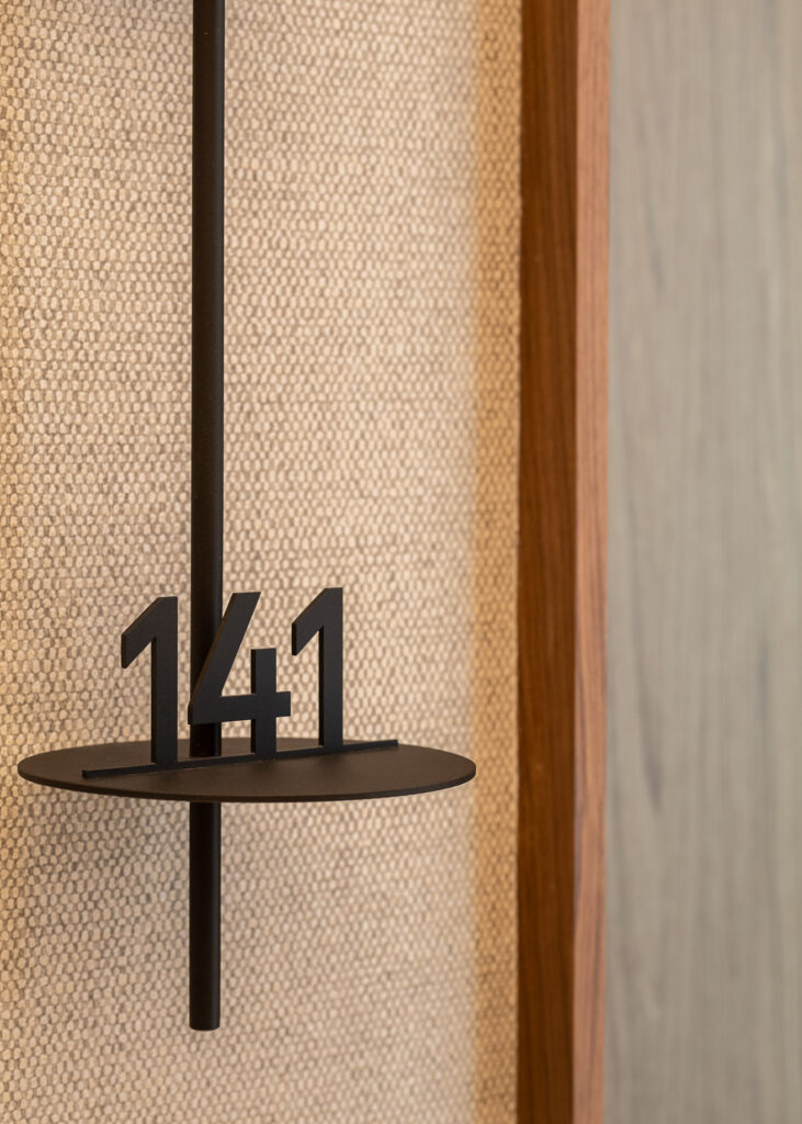 Apartment custom designed number for the wayfinding system in Lindego Noho leitsystem